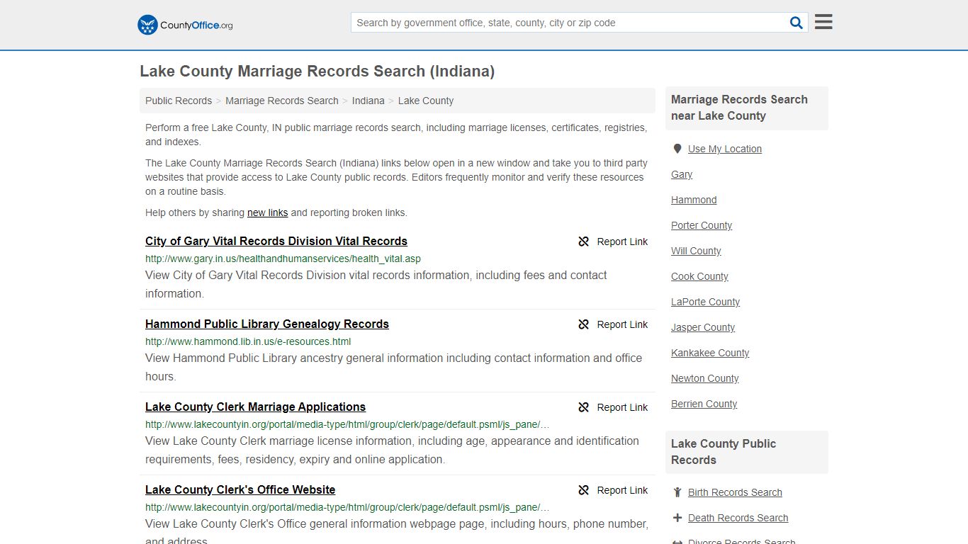 Marriage Records Search - Lake County, IN (Marriage ...